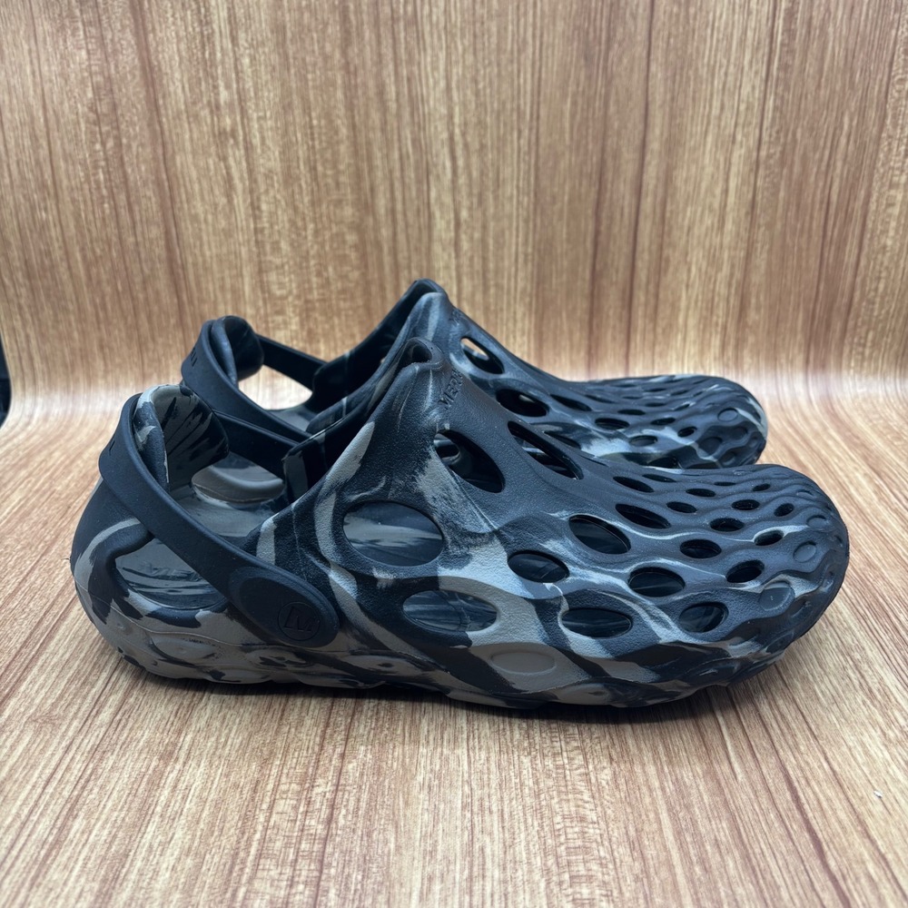 Merrell Hydro Moc Black Grey Camo Mens 9 Womens 10.5 Water Shoe Clog